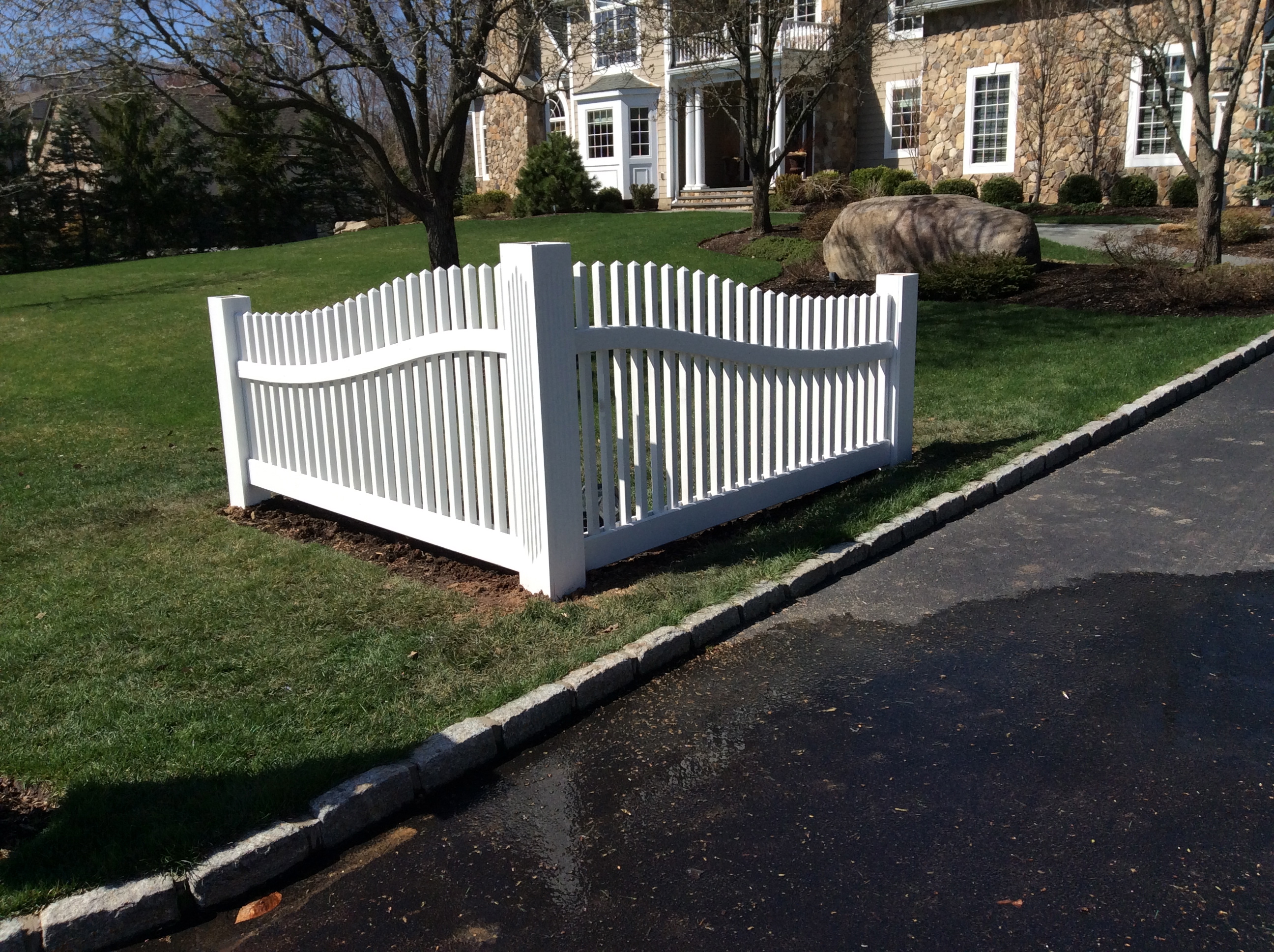 Custom Picket Sweep Section With Fluted Post