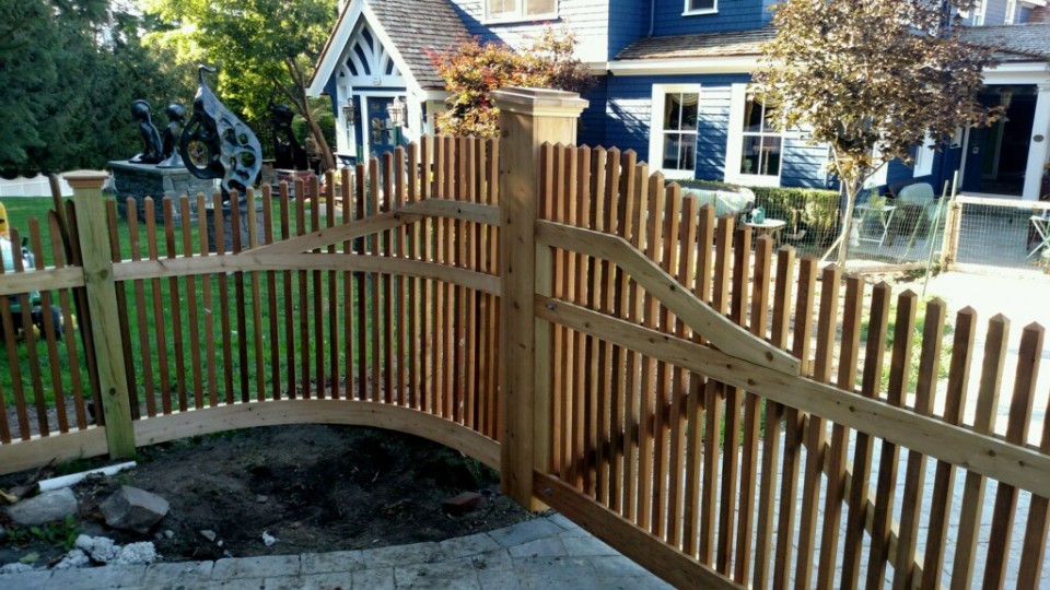 custom driveway gate with curved sections